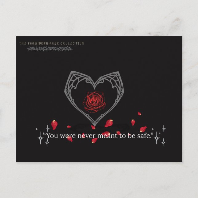 La Rosa Prohibida: Postal de Nunca Estar a Salvo (Anverso)