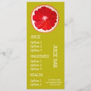 La salud del jugo bebe el menú de la fruta del