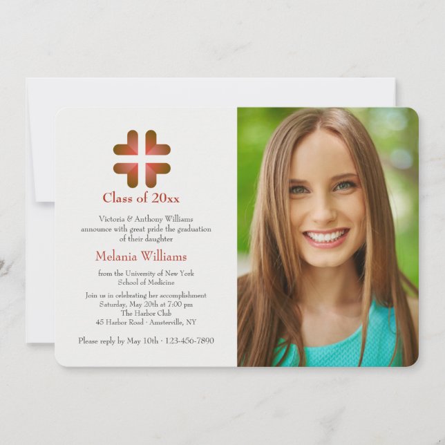 La salud es todo invitación para graduación de fot (Anverso)