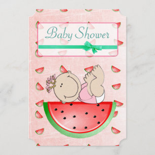 La sandía Baby Shower es una invitación Chica