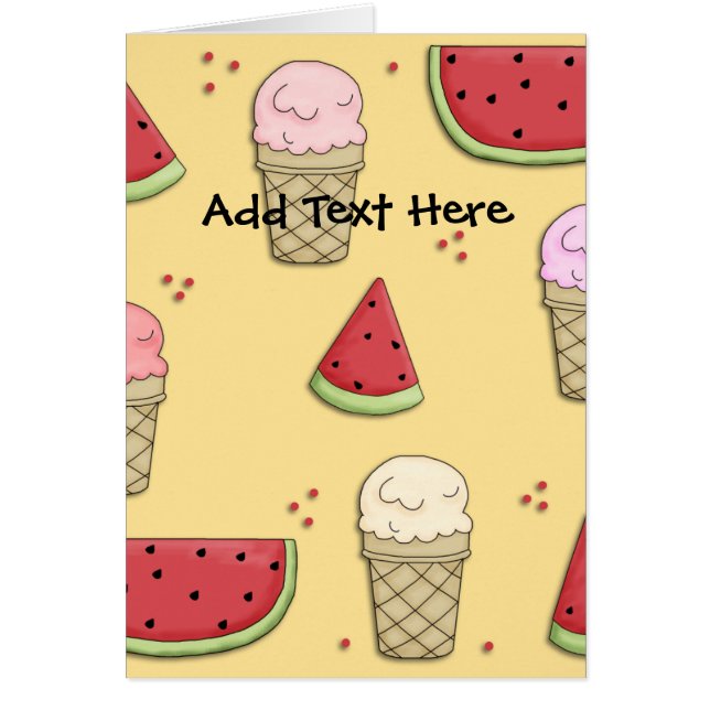 La sandía helada de los niños con tarjeta (Frente)