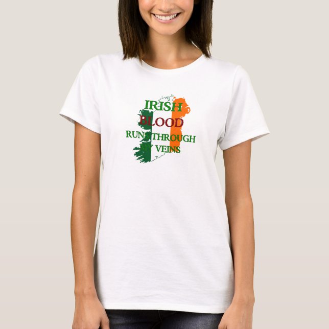 La sangre irlandesa corre por mis venas camisetas (Anverso)