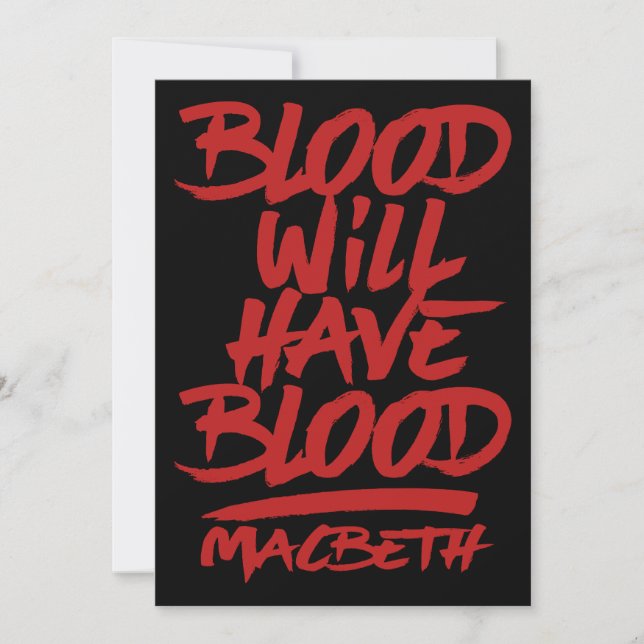 La Sangre Macbeth Tendrá Sangre (Anverso)