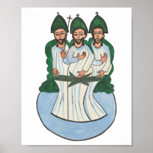 La Santísima Trinidad Pintura de arte folclórico v
