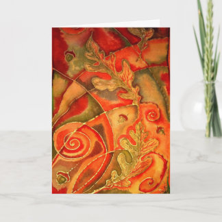 La seda pintó la tarjeta de felicitación de la