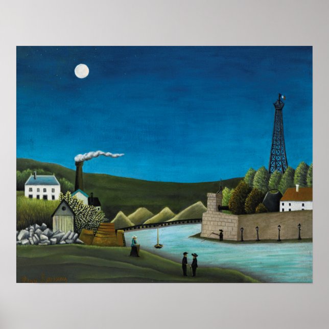 La Seine a Suresnes por Henri Rousseau, arte vinta (Frente)