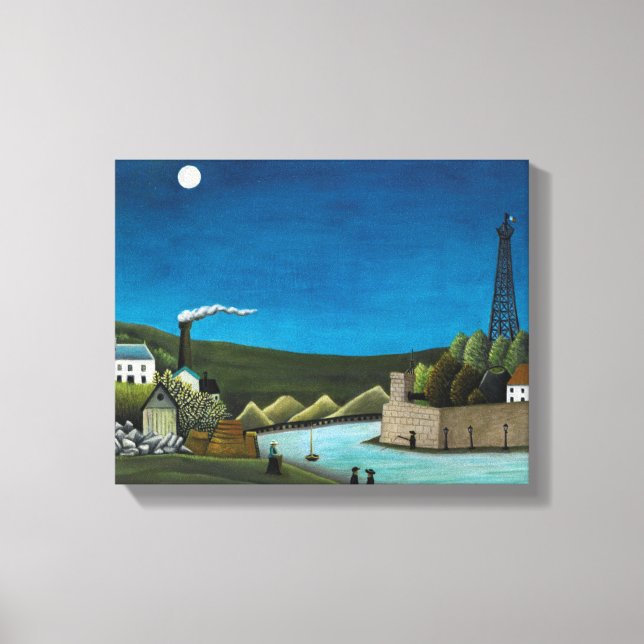 La Seine a Suresnes por Henri Rousseau, arte vinta (Anverso)