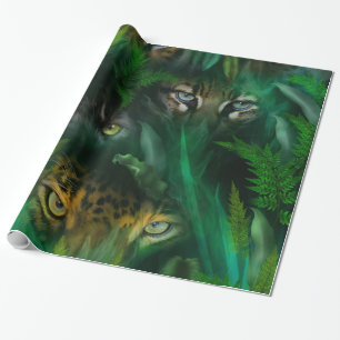 La selva observa el papel de regalo del arte