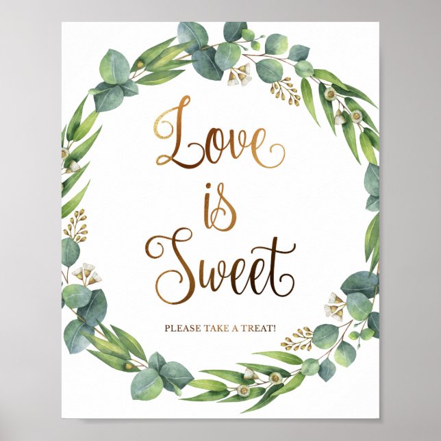 La señal del boda Eucalyptus para el amor es dulce (Frente)