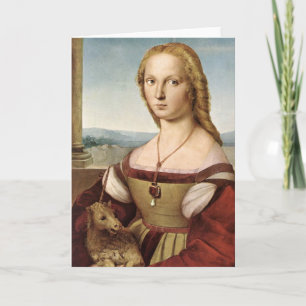 La señora de Raphael con una tarjeta de
