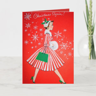 La señora retra del navidad del vintage añade la