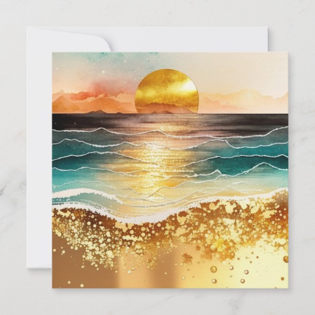 La Serie de Playa de Acuarela Diseño 3 (Anverso)