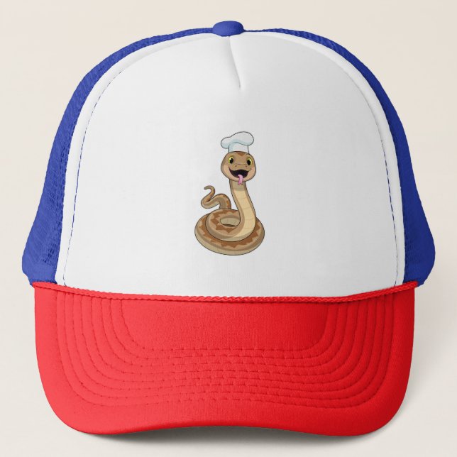 La serpiente como cocinar con el gorra del chef (Anverso)