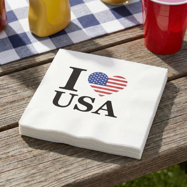 La Servilleta de Papel de la Fiesta "Corazón de Am (Freedom’s Favorite Napkin.)