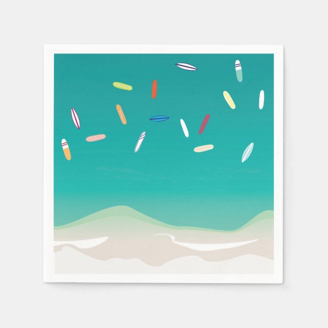 La servilleta de papel Fiesta de verano para Surf' (Anverso)