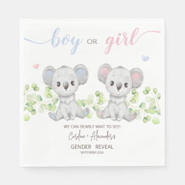 La servilleta de papel para Koala Gender Reveal Fi