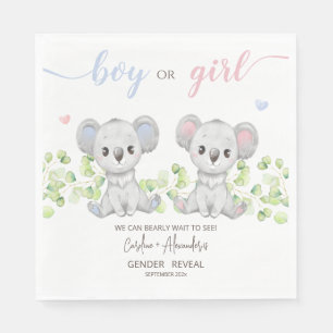 La servilleta de papel para Koala Gender Reveal Fi