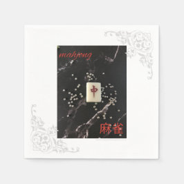 La servilleta mahjong asiática con el Dragón Rojo