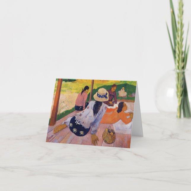 La siesta - tarjeta de Paul Gauguin (Anverso)
