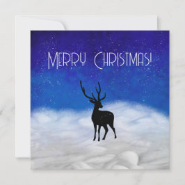 La silueta de ciervos en la noche de los Navidades