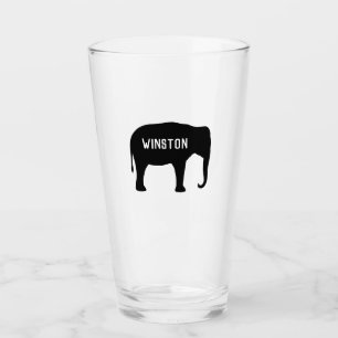 La silueta de elefante negro asiático personalizad