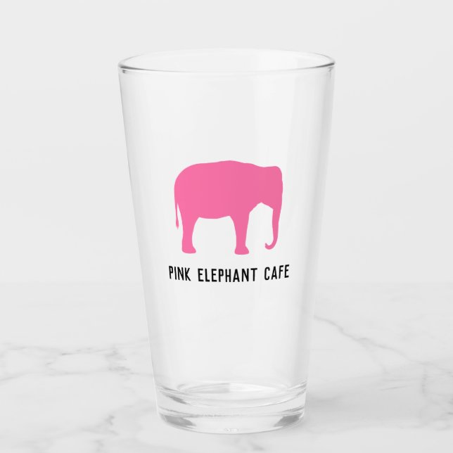 La silueta de elefante rosa personalizada (Anverso)