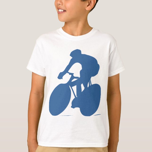 La silueta del ciclista embroma la camiseta (Anverso)
