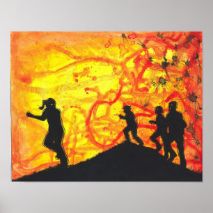 La silueta zombie de Fast Kind poster de arte Horr