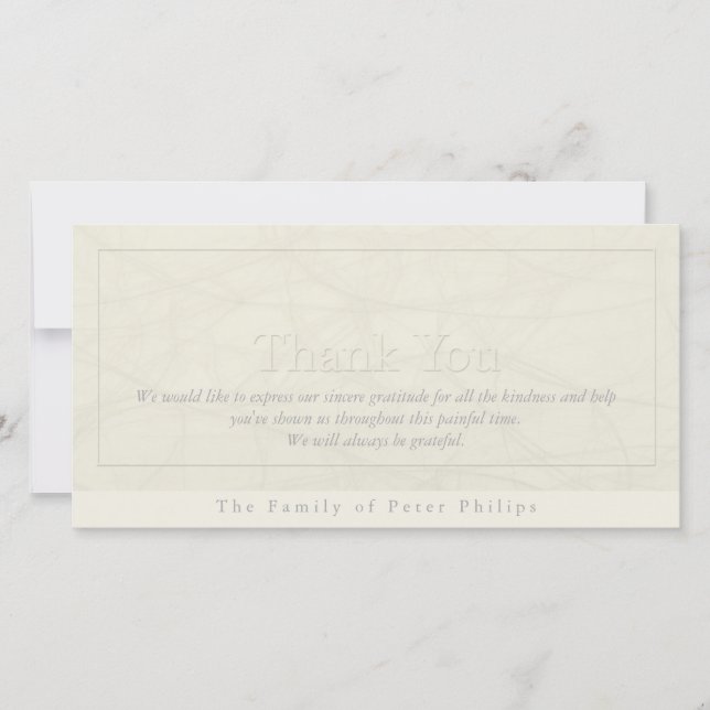 La simplicidad 1 condolencia le agradece tarjeta (Anverso)