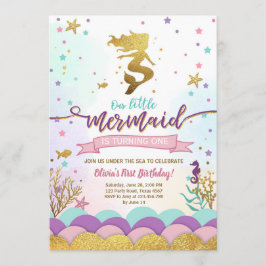 La sirena bajo el mar Invitación al cumpleaños Pur