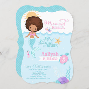 La Sirena Besa Starfish Desea Invitación de Cumple