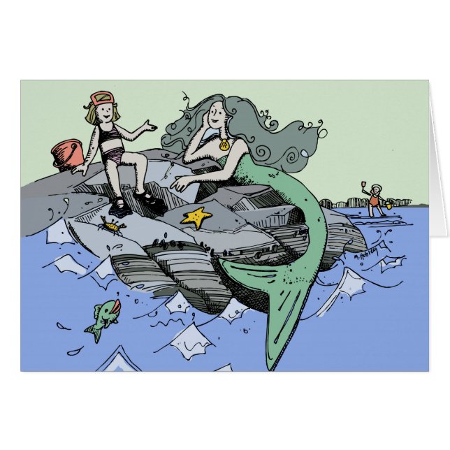 La sirena costera lindo personalizado playa arte i (Anverso (Horizontal))