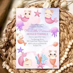 La sirena del gato de la criada linda invitación a