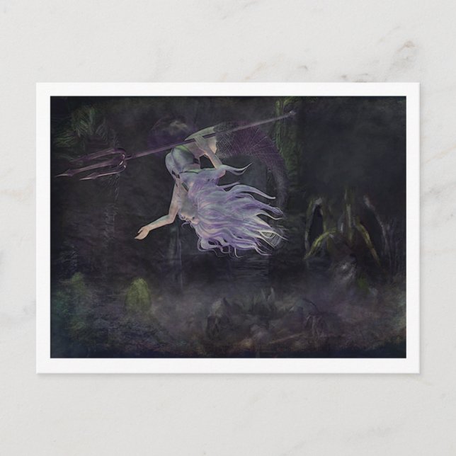 La sirena mancha los krakens del bebé, postal de (Anverso)