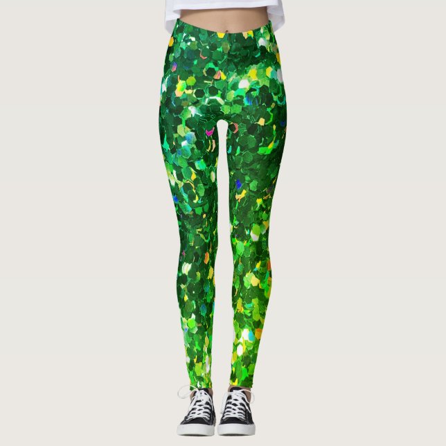 La sirena verde escala Holo Purpurinas Leggings Gl (Anverso)