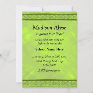 La sombra del diseño floral verde de la invitación