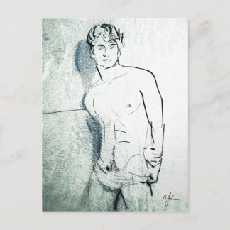 La sombra en la tarjeta postal de la pared