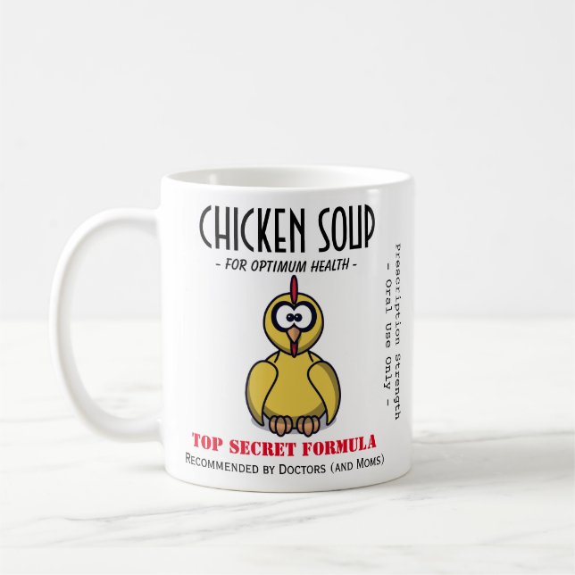 La sopa de pollo divertida consigue pronto la taza (Izquierda)