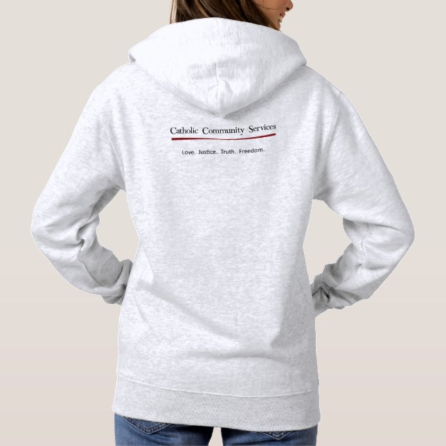 La sudadera con capucha de las mujeres católicas (Reverso)