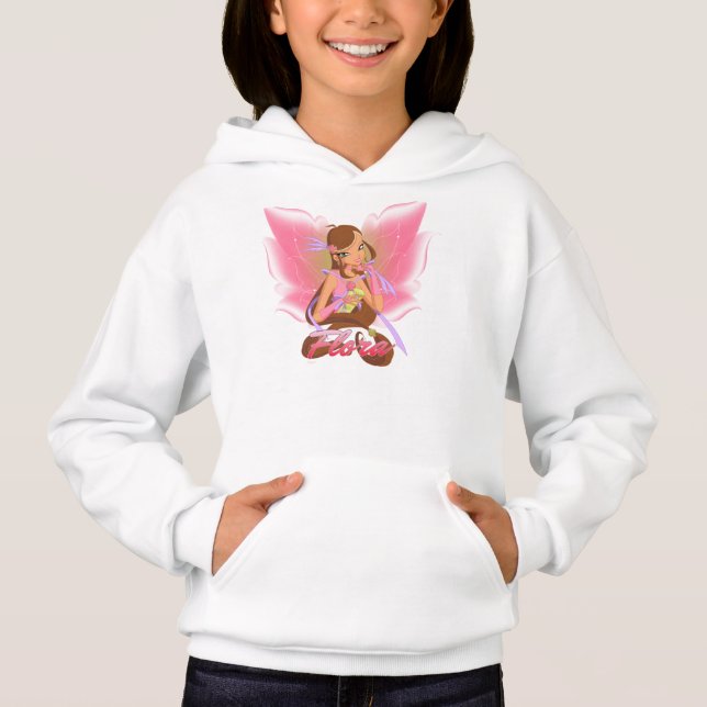 La sudadera con capucha de los chicas. Rosa. Con (Anverso)