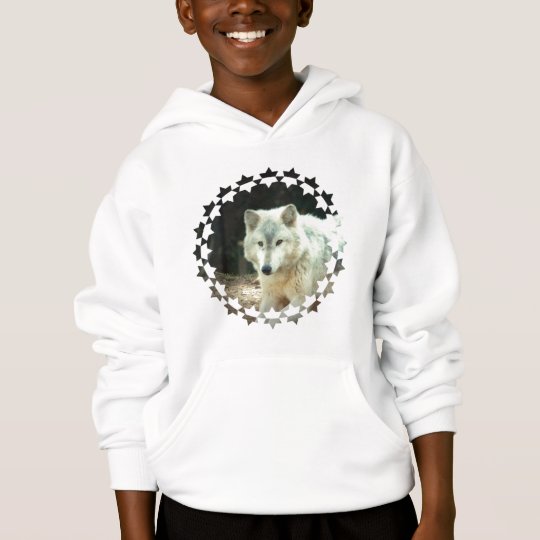 La sudadera con capucha de los niños del lobo gris
