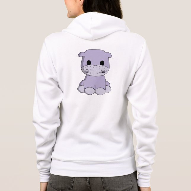 La sudadera con capucha del bebé del hipopótamo (Reverso)