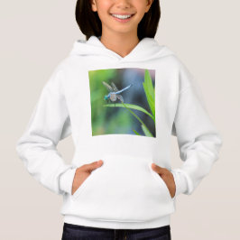 La sudadera con capucha del niño azul de la