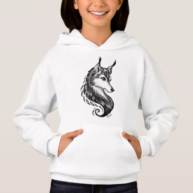 La sudadera con capucha del niño dibujado mano (Anverso)