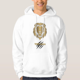 La sudadera con capucha gráfica de león dorado y n