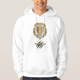 La sudadera con capucha gráfica de león dorado y n