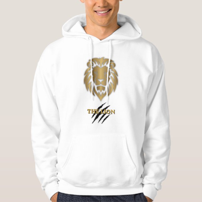La sudadera con capucha gráfica de león dorado y n (Anverso)