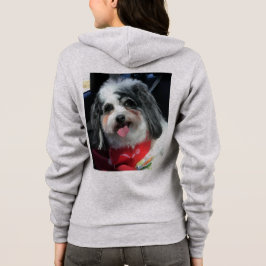 La sudadera con capucha linda de la cremallera