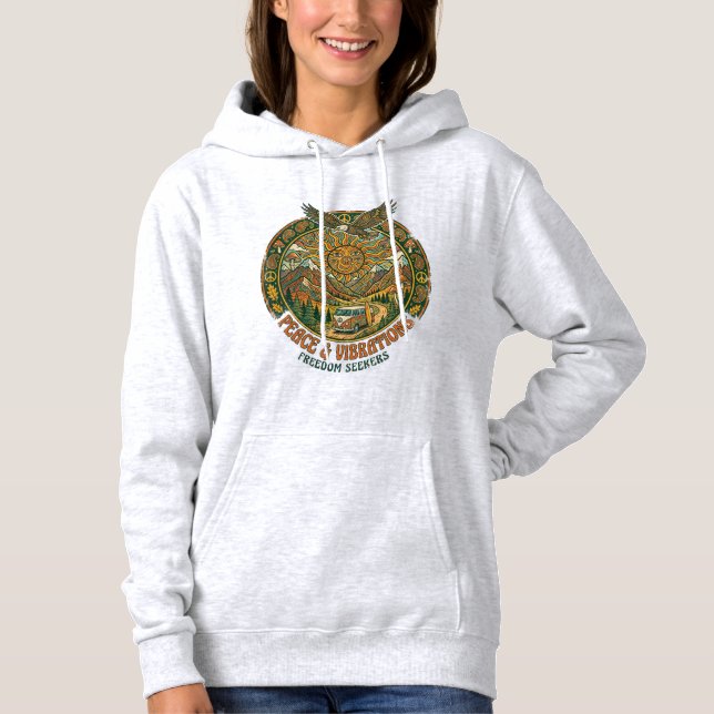 La sudadera con capucha Peace & Vibrations (Anverso)