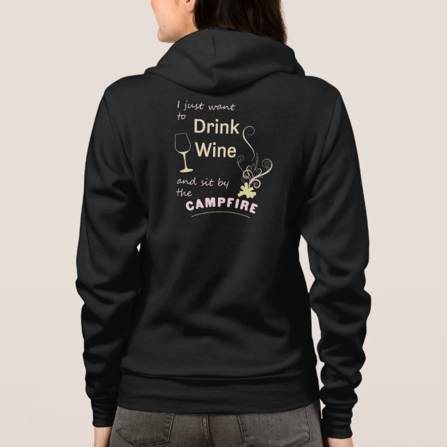 La sudadera con capucha que acampa del vino de la (Reverso)